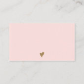 Chic gold brush blush pink chic order thank you visitenkarte (Rückseite)