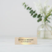 Chic Gold Brush Stroke | Chic Leather Background Mini Visitenkarte (Stehend Vorderseite)
