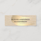 Chic Gold Brush Stroke | Chic Leather Background Mini Visitenkarte (Rückseite)
