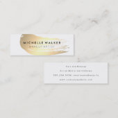 Chic Gold Brush Stroke Mini Visitenkarte (Vorne/Hinten)