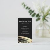 Chic Gold Brush Stroke Visitenkarte (Stehend Vorderseite)