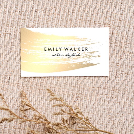 Chic Gold Brush Stroke Visitenkarte