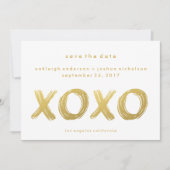 Chic Gold Brush Stroke | XOXO Einfach Save the Dat Save The Date (Vorderseite)
