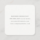 Chic Gold Brushed Moderner Farbblock 2 Quadratische Visitenkarte (Rückseite)