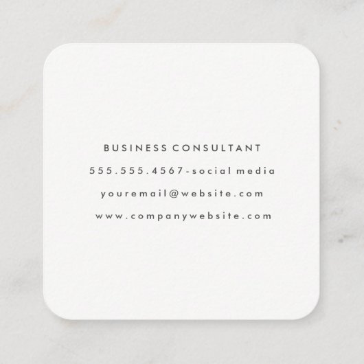 Chic Gold Brushed Moderner Farbblock 2 Quadratische Visitenkarte (Rückseite)