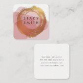 Chic Gold Brushed Moderner Farbblock 2 Quadratische Visitenkarte (Vorne/Hinten)