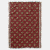 Chic Gold Burgundy Red Leaf Throw Blanket Decke (Vorderseite Vertikal)