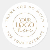 Chic Gold Business Logo Vielen Dank für Ihre Beste Runder Aufkleber (Vorderseite)