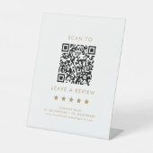 Chic Gold Business QR Code Verlass a Review Sockelschild (Vorderseite)