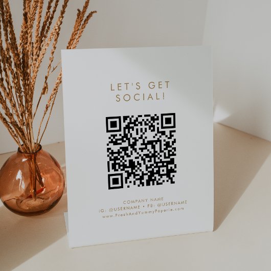 Chic Gold Business - Soziale Medien Sockelschild