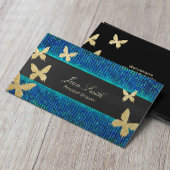 Chic Gold Butterfliegen Aquamarin & Blue Personal Visitenkarte