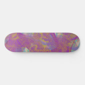 Chic Gold Butterfly Aqua Violet Muster Skateboard (Horizontal)