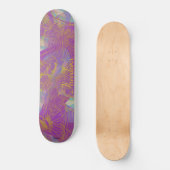 Chic Gold Butterfly Aqua Violet Muster Skateboard (Vorderseite)