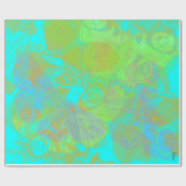 Chic Gold Butterfly Aquamarine Geschenkpapier (Flach)