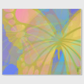 Chic Gold Butterfly Bleu Peach Geschenkpapier (Flach)