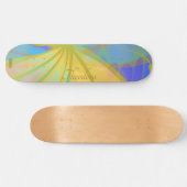 Chic Gold Butterfly Bleu Peach Pattern Skateboard (Horizontal)