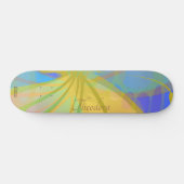 Chic Gold Butterfly Bleu Peach Pattern Skateboard (Horizontal)
