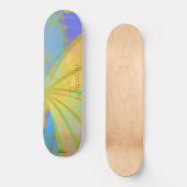 Chic Gold Butterfly Bleu Peach Pattern Skateboard (Vorderseite)