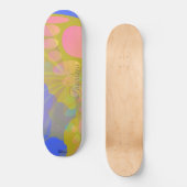 Chic Gold Butterfly Bleu Peach Skateboard (Vorderseite)