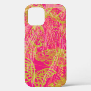 Chic Gold Butterfly Fuchsia Case-Mate iPhone Hülle