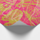 Chic Gold Butterfly Fuchsia Geschenkpapier (Ecke)