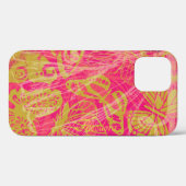 Chic Gold Butterfly Fuchsia Muster Case-Mate iPhone Hülle (Rückseite (Horizontal))