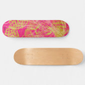 Chic Gold Butterfly Fuchsia Skateboard (Horizontal)