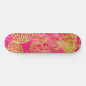 Chic Gold Butterfly Fuchsia Skateboard (Horizontal)