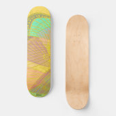Chic Gold Butterfly Gelbes Orangenmuster Skateboard (Vorderseite)