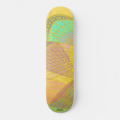 Chic Gold Butterfly Gelbes Orangenmuster Skateboard (Vorderseite)