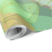 Chic Gold Butterfly Pistachio Violet Geschenkpapier (Rolleneckpunkt)