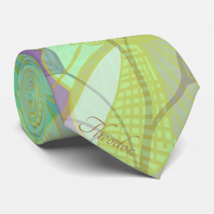 Chic Gold Butterfly Pistachio Violet Hintergrund Krawatte