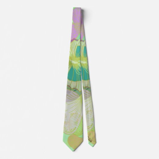 Chic Gold Butterfly Pistachio Violet Krawatte (Vorderseite)