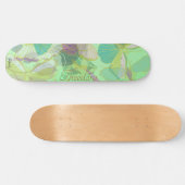 Chic Gold Butterfly Pistachio Violet Muster Skateboard (Horizontal)