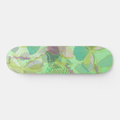Chic Gold Butterfly Pistachio Violet Muster Skateboard (Horizontal)
