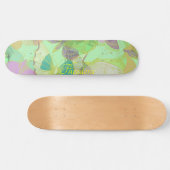 Chic Gold Butterfly Pistachio Violet Skateboard (Horizontal)