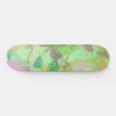 Chic Gold Butterfly Pistachio Violet Skateboard (Horizontal)