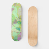 Chic Gold Butterfly Pistachio Violet Skateboard (Vorderseite)