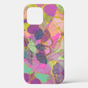 Chic Gold Butterfly Türkis Violet Case-Mate iPhone Hülle