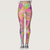 Chic Gold Butterfly Türkis Violet Leggings (Vorderseite)