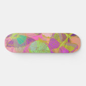 Chic Gold Butterfly Türkis Violet Muster Skateboard (Horizontal)