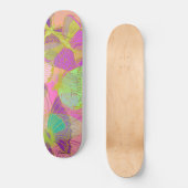 Chic Gold Butterfly Türkis Violet Muster Skateboard (Vorderseite)