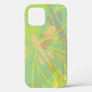 Chic Gold Butterfly Yellow Blue Case-Mate iPhone Hülle