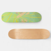 Chic Gold Butterfly Yellow Blue Skateboard (Horizontal)