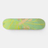 Chic Gold Butterfly Yellow Blue Skateboard (Horizontal)
