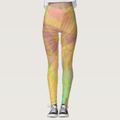 Chic Gold Butterfly Yellow Orange Leggings (Vorderseite)