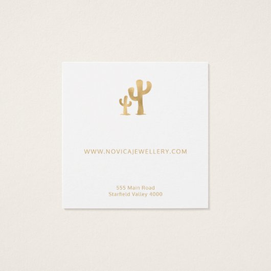 Chic Gold Cactus Earring Display Card (Rückseite)