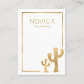 Chic Gold Cactus Earring Display Card Visitenkarte (Vorderseite)