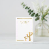 Chic Gold Cactus Earring Display Card Visitenkarte (Stehend Vorderseite)