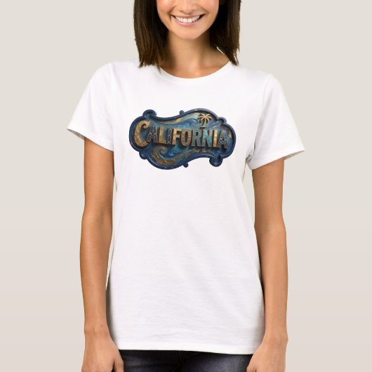 Chic Gold CALIFORNIA Shirt Design (Vorderseite)